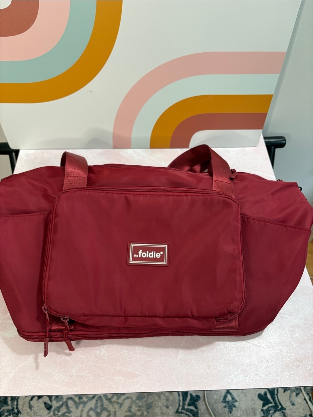 Foldie Travel Duffel Bag in Burgundy